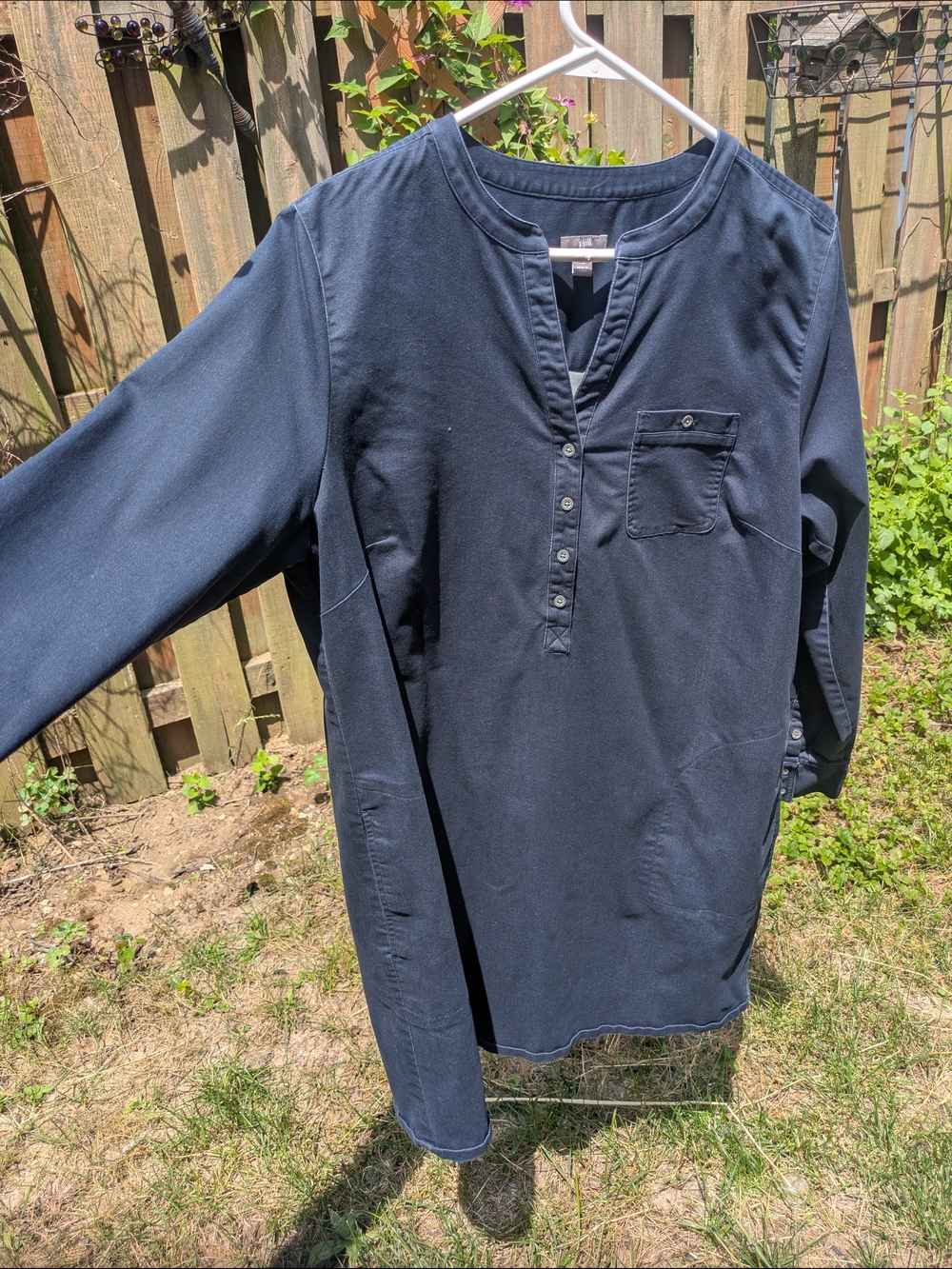 J. Jill Blue Stretch Henley Tunic